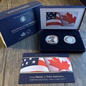 2019 Pride of Two Nations Limited Edition Two Coin Reverse proof set COA